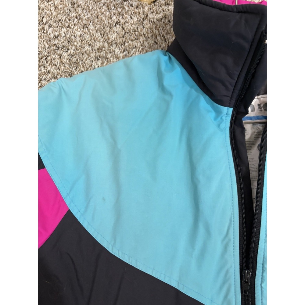 Vintage Sun Ice 80's Women's Puffer Ski Jacket Zip Colorblock Hip-Hop - Large - Picture 11 of 13